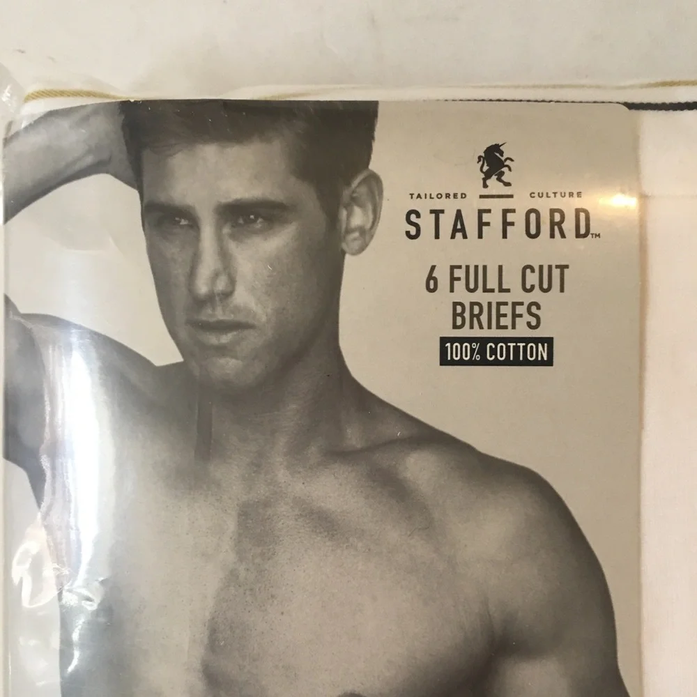 STAFFORD 6p Full Cut Briefs 100% Cotton Size 40 $28 lcsr